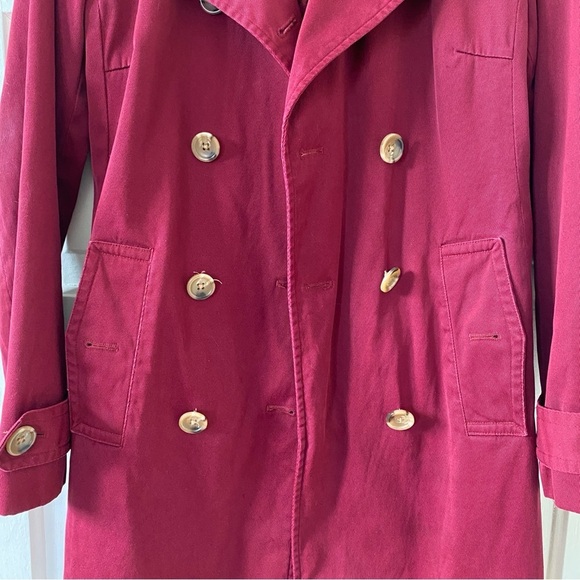 BANANA REPUBLIC Double Breasted Maroon Pea Coat Women's Size Medium - Picture 2 of 9